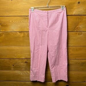 Norton McNaughton Women’s Pants Stretch 10 Pink White‎ Plaid Gingham cropped